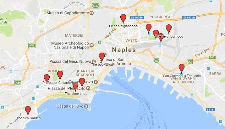 Неаполь Элены Ферранте Карта города Неаполитанские романы | Вдохновить на роман